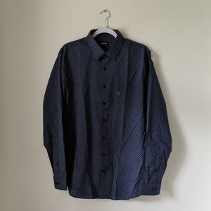 Men's Dark Blue Patterned Shirt
